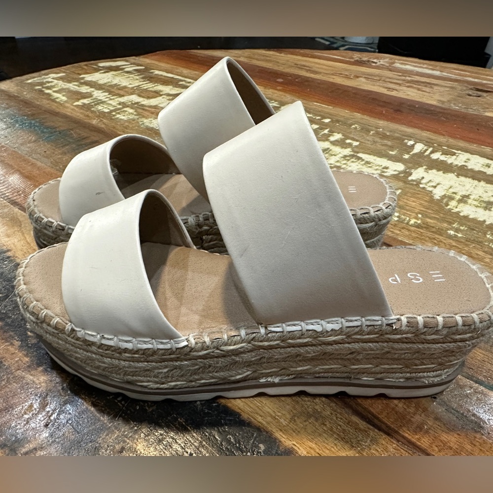 Espadrille Platform Sandals - Cream - Espirit